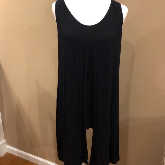CAbi Beyond the Tee #3243 Black Stretch Layered Sleeveless Tunic Top, Size Small - Picture 2 of 9